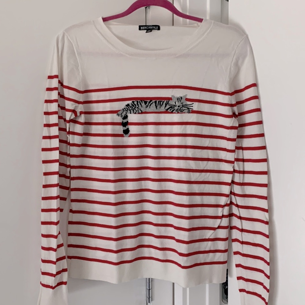 J. Crew striped cat sweater
